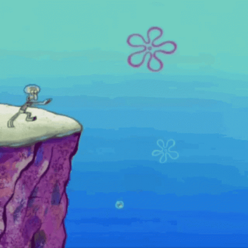 Jumping Off A Cliff Squidward GIF