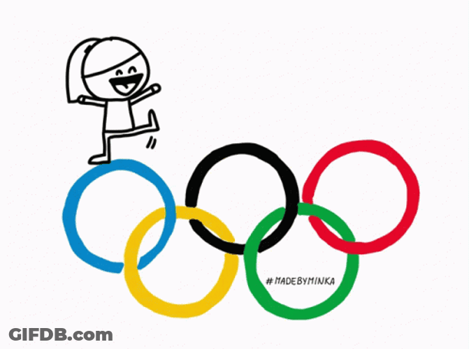 Jumping On Olympic Rings Animation GIF