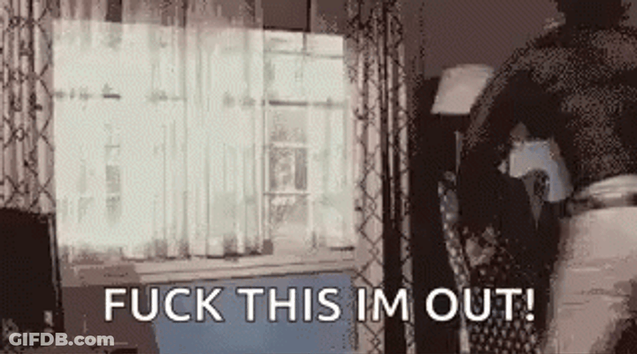 Jumping Out Window I'm Out Meme GIF