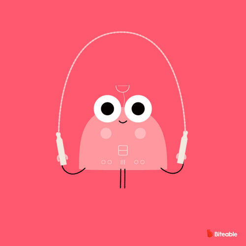 Jumping Rope Cute Qube Animation GIF