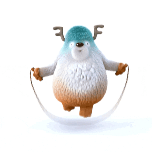 Jumping Rope Playing Giga Bear GIF