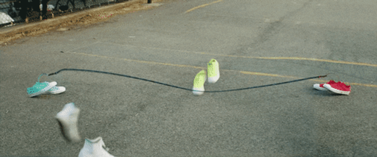 Jumping Rope Shoes Playing GIF