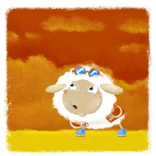 Jumping Sheep With Cartoon Shoes GIF