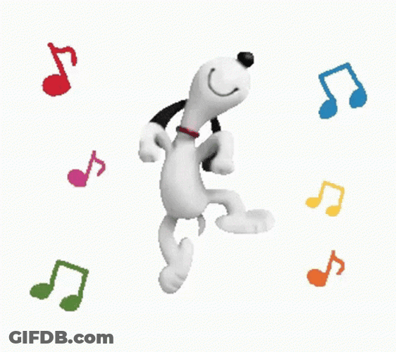 Jumping Snoopy To The Beat Sunday GIF