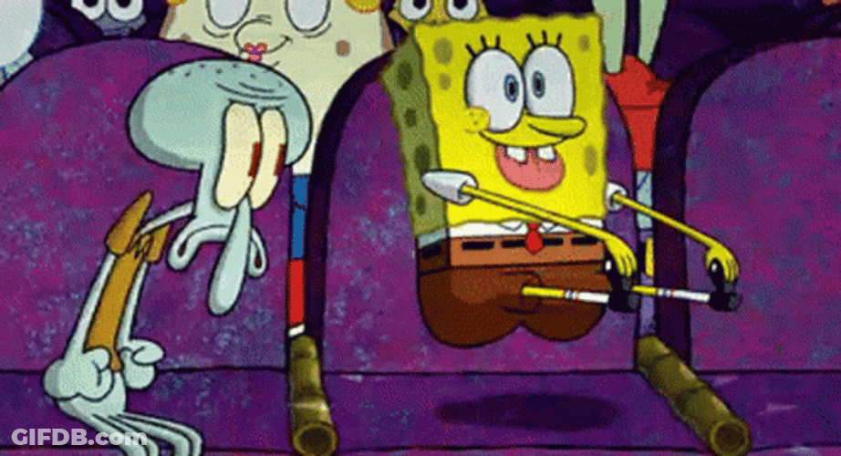 Jumping Spongebob And Squidward Sunday GIF