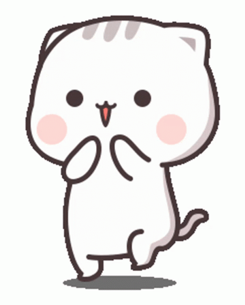 Jumping Up And Down White Cat GIF