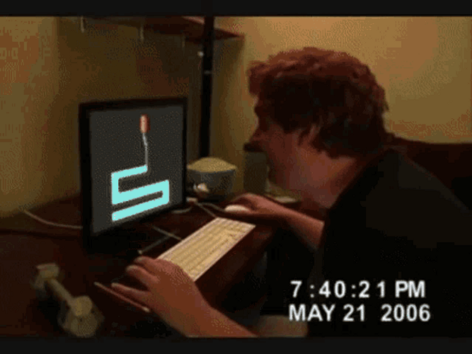 Jumpscare Computer Screen Punch GIF