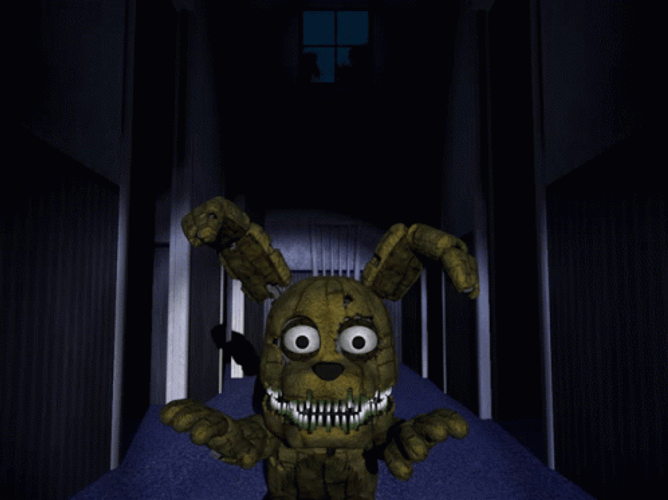 Jumpscare Plushtrap FNAF 4 GIF