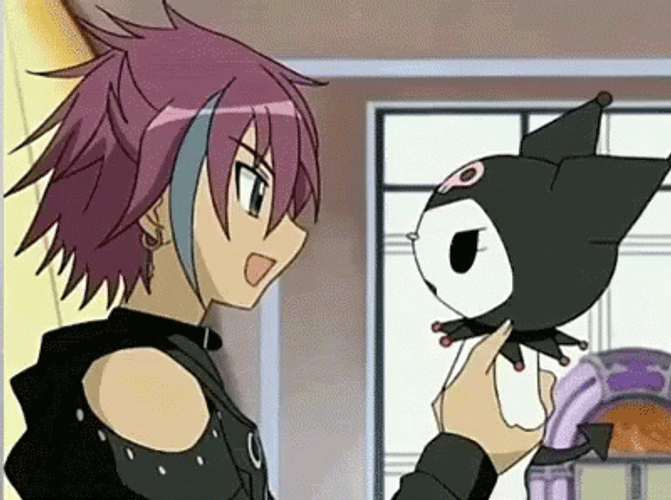 Jun Hiiragi Kissing Kuromi GIF