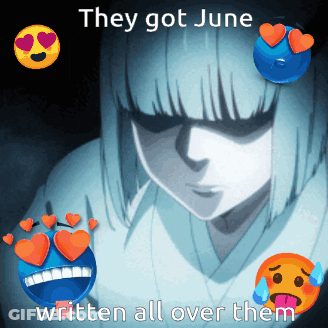 June Girl With Hearts In Eyes GIF