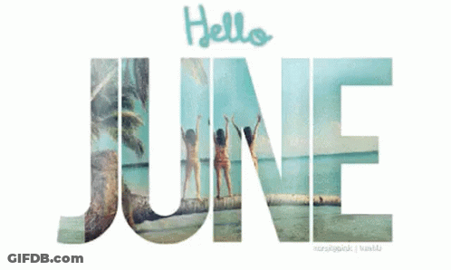 June Word With Beach Background GIF