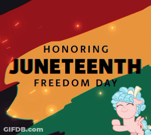 Juneteenth Freedom Day Poster With Pink Pony GIF