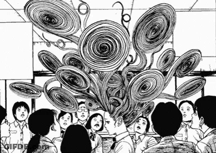 Junji Ito Abstract Spiral Plants GIF