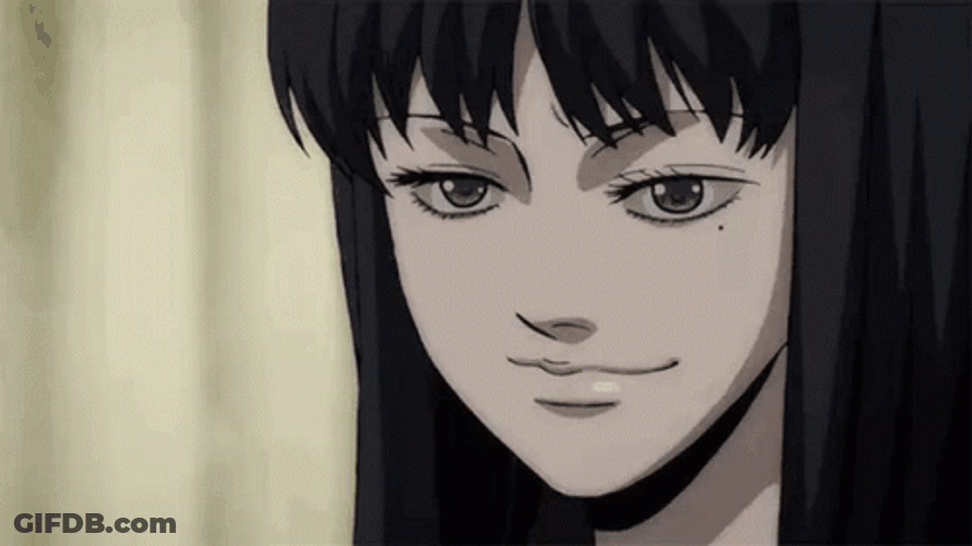 Junji Ito Anime Tomie Sinister Laugh GIF