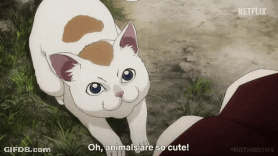Junji Ito Cute Cat Head Pats GIF