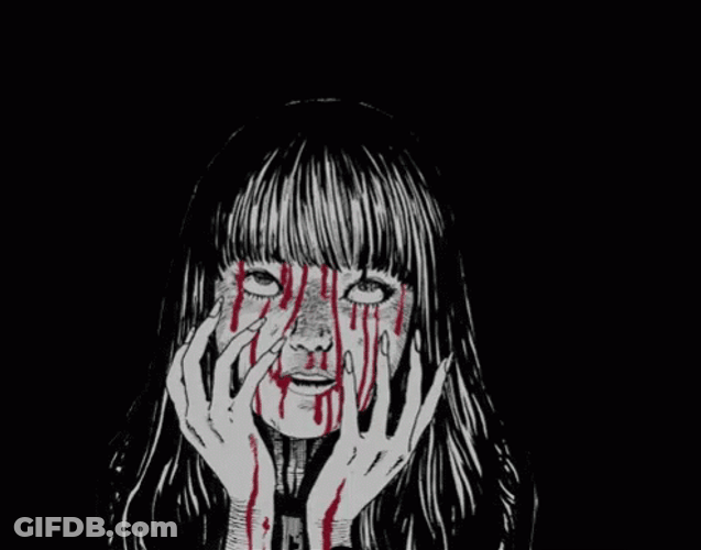 Junji Ito Hair Raising Bloody Tears GIF