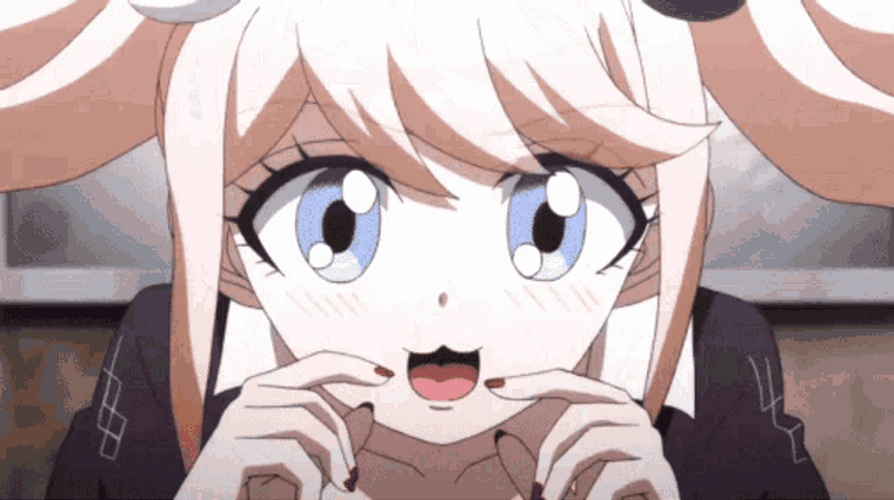 Junko Enoshima Screaming And Blushing GIF