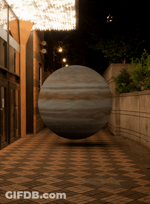 Jupiter Spinning In The Alley GIF