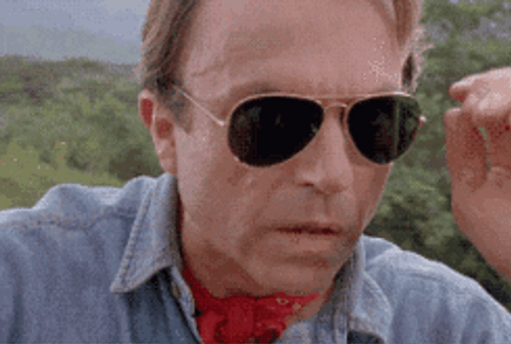 Jurassic Park Alan Grant Shocked GIF