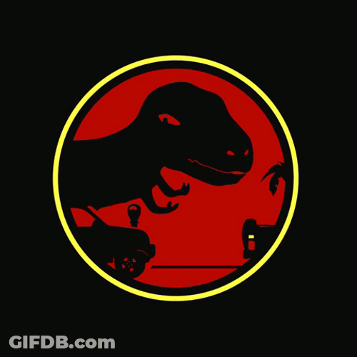 Jurassic Park Logo Funny Dinosaur GIF