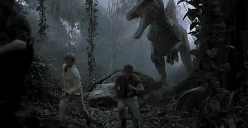 Jurassic Park Spinosaurus Chase GIF