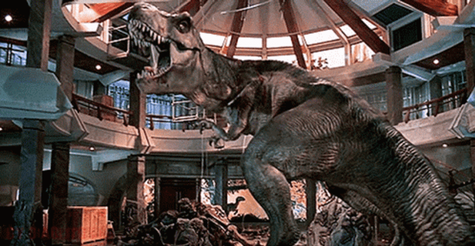 Jurassic Park T-Rex Visitor Center GIF