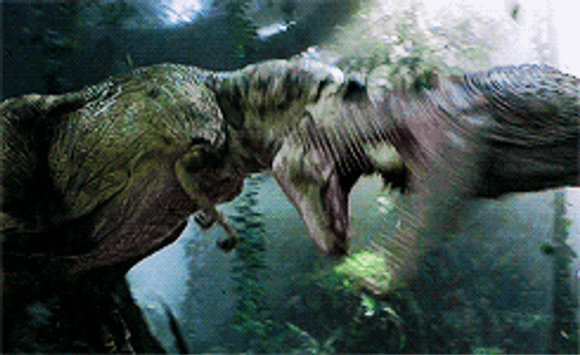 Jurassic Park T-Rex Vs Spinosaurus GIF