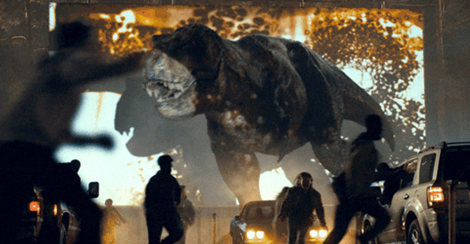 Jurassic World Dinosaur Barged In GIF