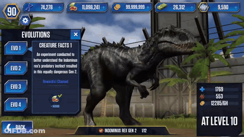 Jurassic World Game Indominus Rex Evolutions GIF
