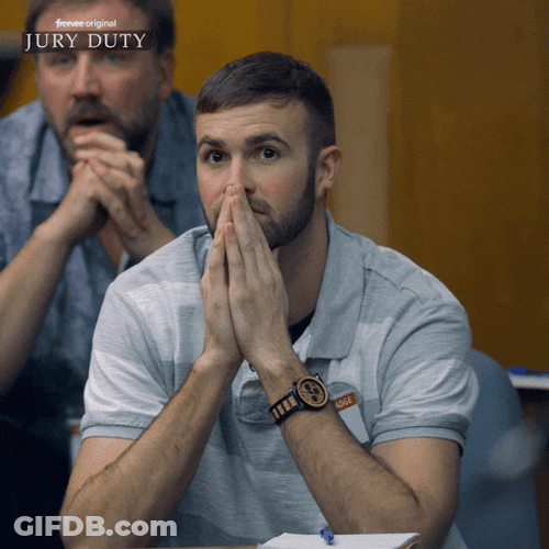 Jury Duty Anxious Jury Rubbing Face GIF