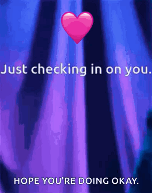 Just Checking In On You With Pink Heart GIF