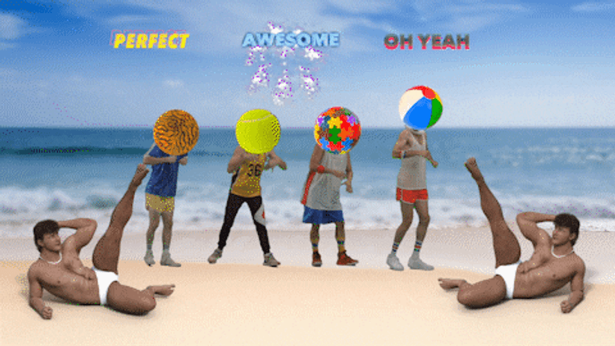 Just Dance Men Beach Ball Head GIF