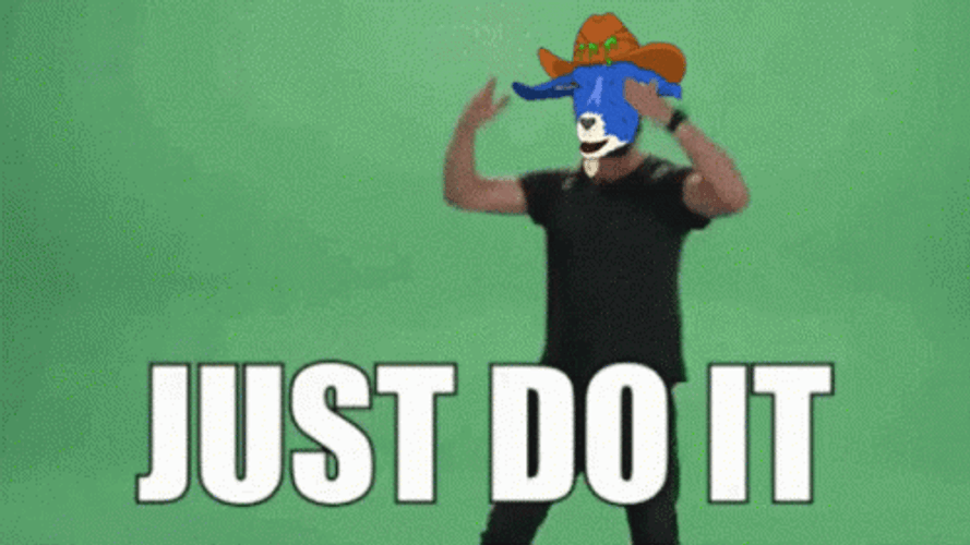 Just Do It Meme Cow Head Shia LaBeouf GIF