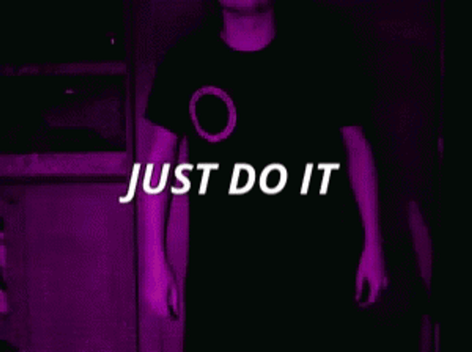 Just Do It Purple Light Man GIF