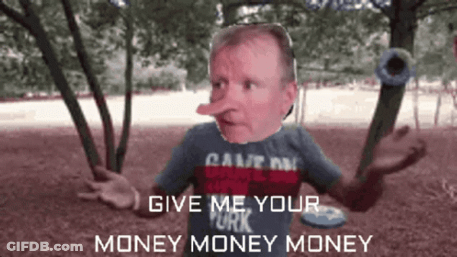 Just Give Me My Money Pinocchio GIF