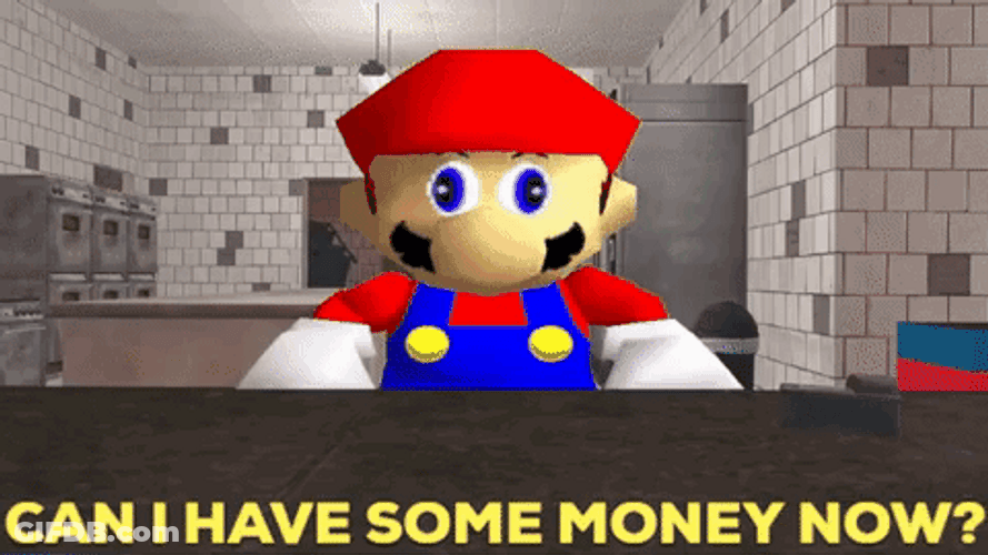 Just Give Me My Money Super Mario GIF