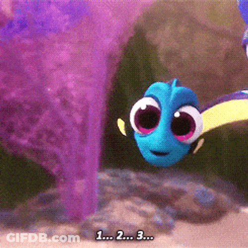Just Keep Swimming Baby Dory Count Down GIF