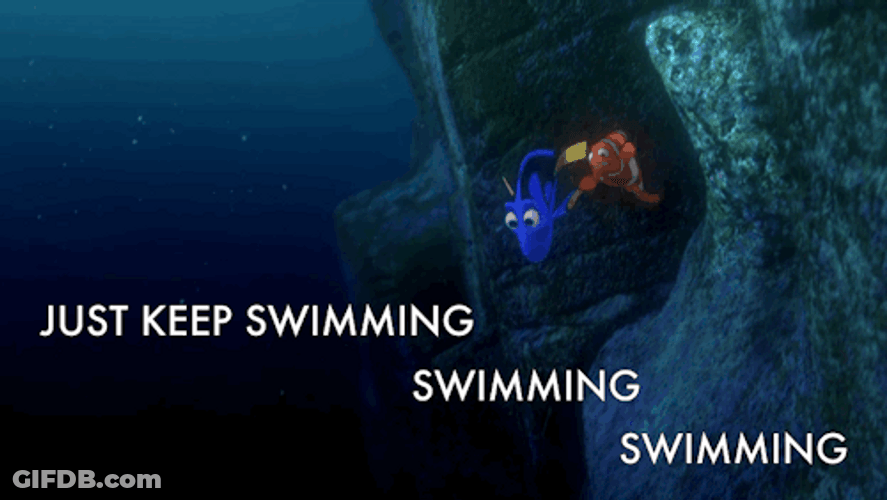 Just Keep Swimming Dory Grabs Nemo Cave GIF