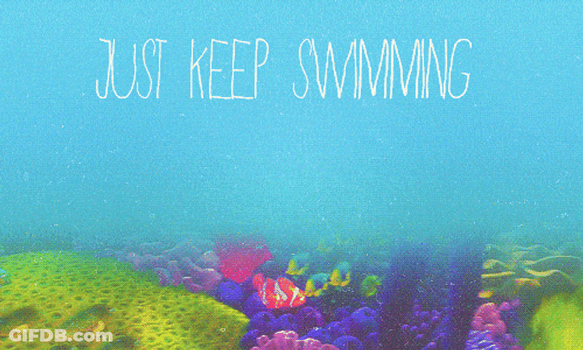 Just Keep Swimming Quotes Nemo Corals GIF