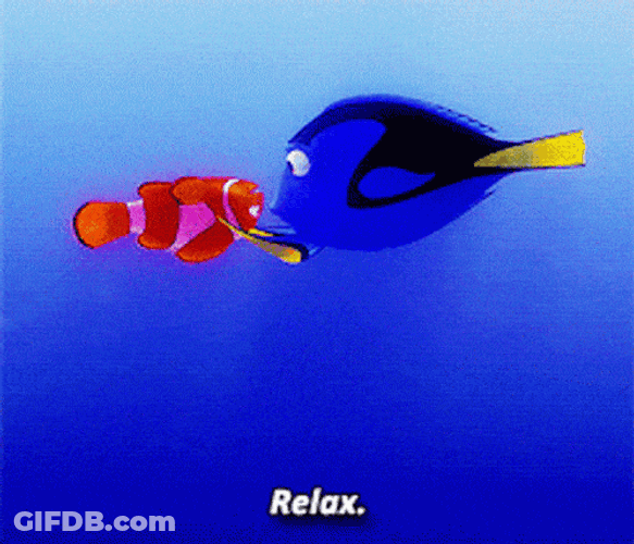 Just Keep Swimming Relax Dory Nemo Holding Hands GIF