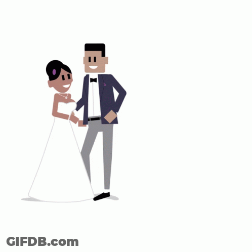 Just Married Bride And Groom GIF