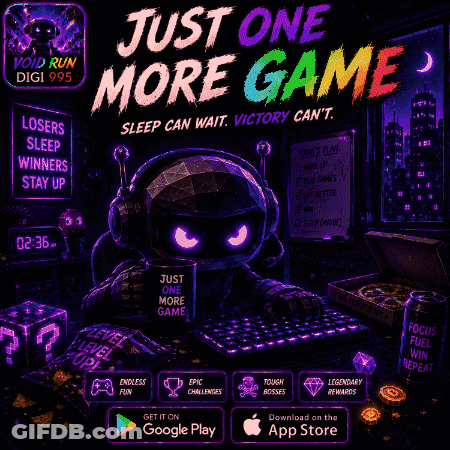 Just One More Game Robot Poster GIF