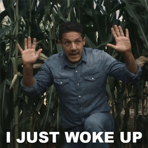Just Waking Up Hands Up GIF