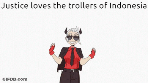 Justice Loves The Trollers Of Indonesia With A Picture Of A Girl With Horns GIF