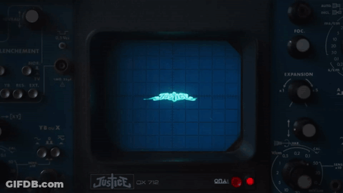 Justice Word Glowing Blue Screen GIF