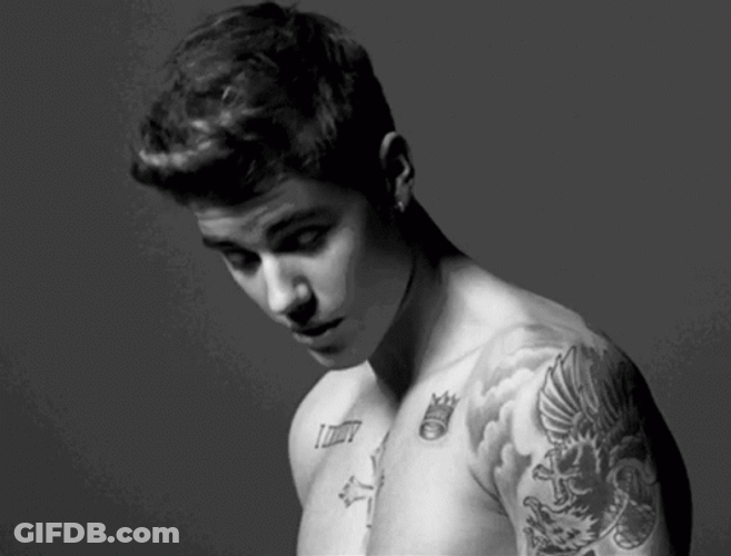 Justin Bieber And His Tattoo GIF