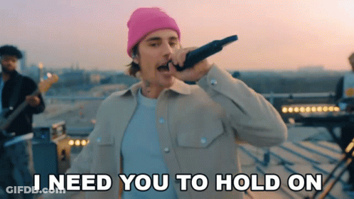 Justin Bieber Singing I Need You To Hold On GIF