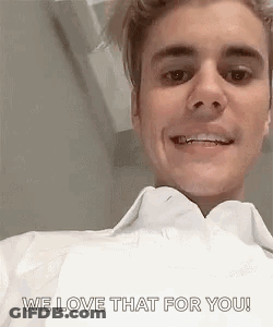 Justin Bieber Smiling Saying We Love That For You GIF