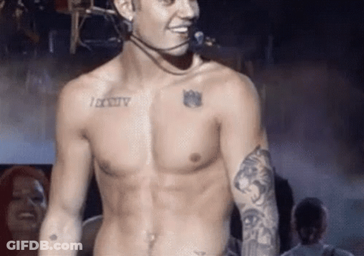 Justin Bieber Topless GIF