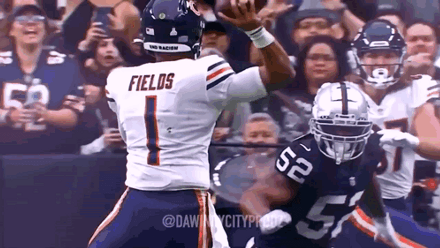 Justin Fields Celebrating After Tackle GIF
